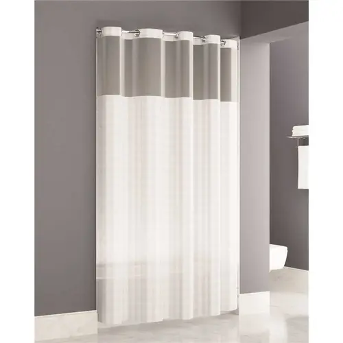 Inspire Frame Easy Hang White Shower Curtain 71x77