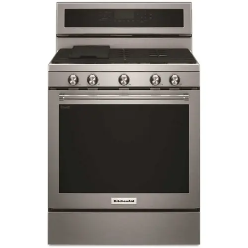 30-In 5.8 Cu. Ft. 5-Burner Gas Convection Range In Stainless Steel