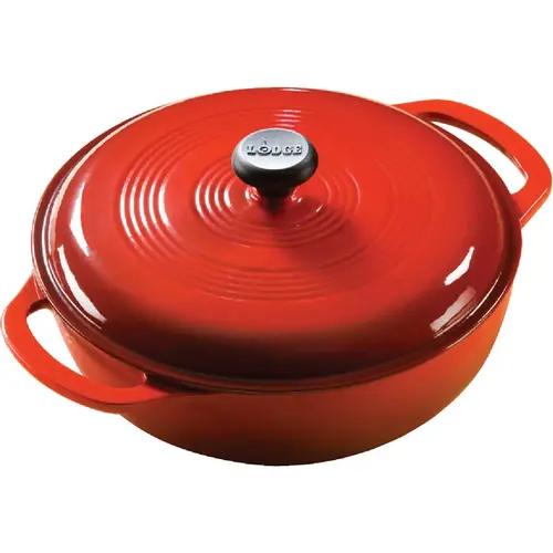 3 Qt Red Essential Enamel Cast Iron Dutch Oven