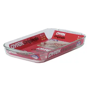 Pyrex 6001040 DISH BAKING RECT GLS 15X10X2IN Red