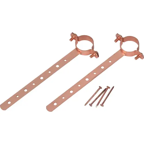 1 In. x 6 In. Copper-Coated Pipe Hanger Strap - pack of 25 1 In. x 6 In. Copper-Coated Pipe Hanger Strap - pack of 25
