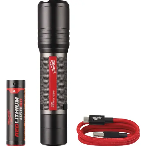 REDLITHIUM Slide Focus Flashlight, Lithium-Ion Battery, LED Lamp, 2000, 200 m Beam Distance Black REDLITHIUM Slide Focus Flashlight, Lithium-Ion Battery, LED Lamp, 2000, 200 m Beam Distance Black