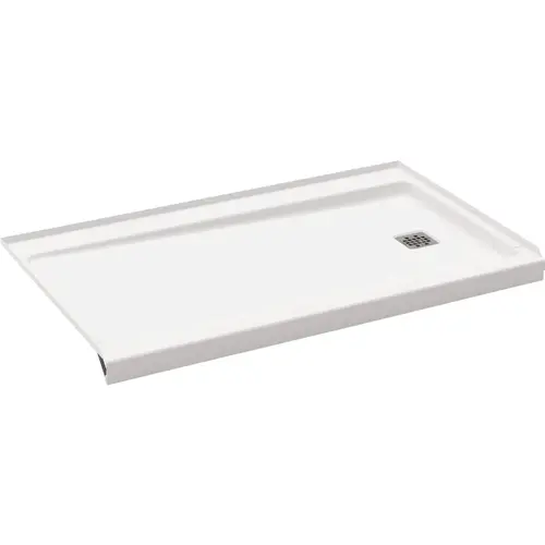 ShowerCast 6030 60 In. W. x 30 In. D. Right Drain Shower Floor in White