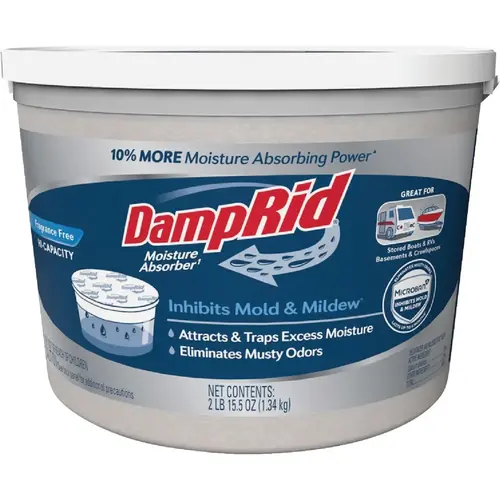 Moisture Absorber, 2 lb Tub, Solid, Odorless Off-White