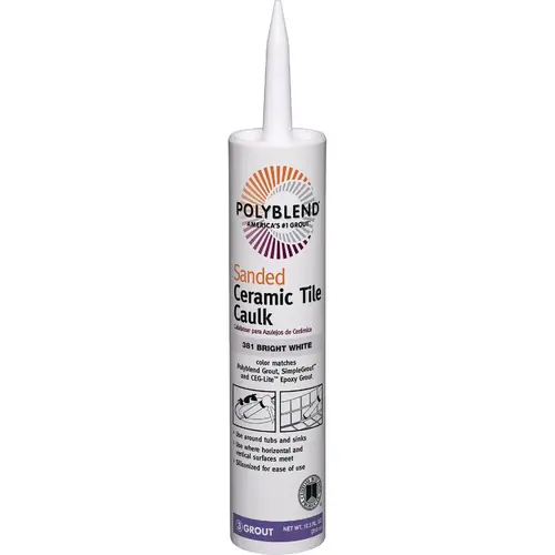 Polyblend 10.5 Oz. #381 Bright White Sanded Ceramic Tile Caulk Polyblend 10.5 Oz. #381 Bright White Sanded Ceramic Tile Caulk