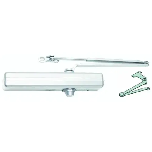 Left Hand Parallel Arm Adjustable Surface Mounted Extra Duty Arm Plated Door Closer with Thru Bolts Bright Chrome Finish Left Hand Parallel Arm Adjustable Surface Mounted Extra Duty Arm Plated Door Closer with Thru Bolts Bright Chrome Finish
