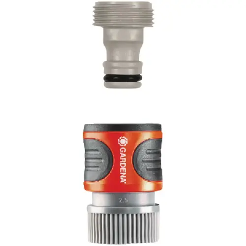 Hose Connector with Water Stop 5/8" Nylon/ABS Non-Threaded Male