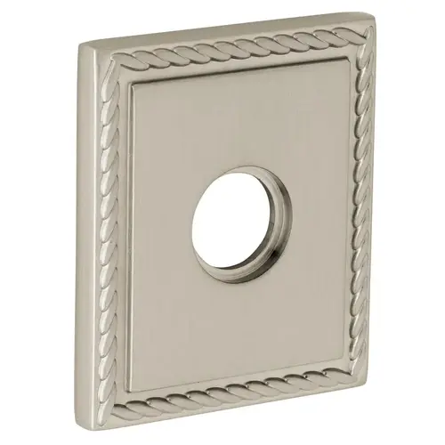 3-2/9" Square Rope Full Dummy Rose Pair Satin Nickel Finish 3-2/9" Square Rope Full Dummy Rose Pair Satin Nickel Finish