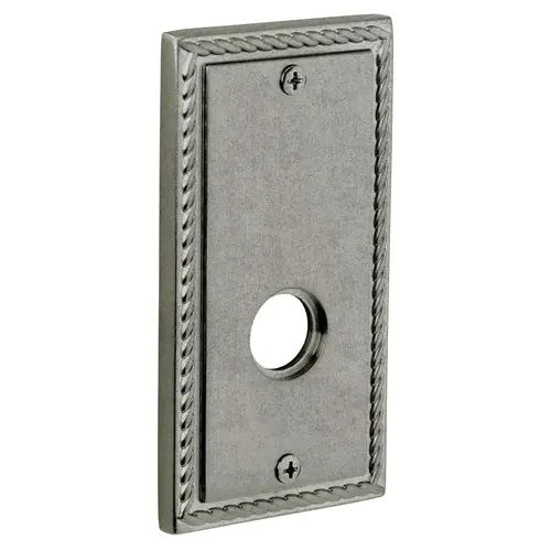 5-1/4" Square Rope Single Passage Rose Distressed Antique Nickel Finish 5-1/4" Square Rope Single Passage Rose Distressed Antique Nickel Finish