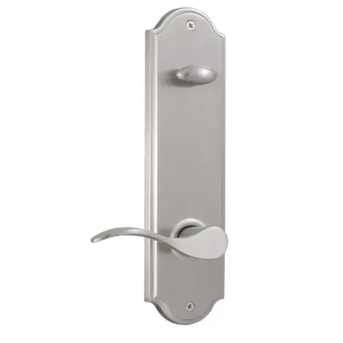 Right Hand Bordeau Interconnected Handleset Trim for Mansion or Philbrook with Adjustable Latch and Round Corner Strikes Satin Nickel Finish Right Hand Bordeau Interconnected Handleset Trim for Mansion or Philbrook with Adjustable Latch and Round Corner Strikes Satin Nickel Finish
