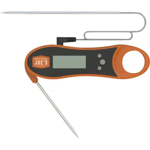 PitPro Series Instant Read Thermometer,-40 to 572 deg F, Backlit Display, 2 Probe Sensor Black/Orange