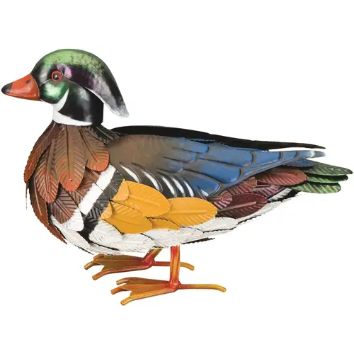 15 In. H. Metal Male Wood Duck Lawn Ornament 15 In. H. Metal Male Wood Duck Lawn Ornament