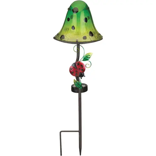 21.25 In. Green Dottie Mushroom LED Solar Stake Light 21.25 In. Green Dottie Mushroom LED Solar Stake Light