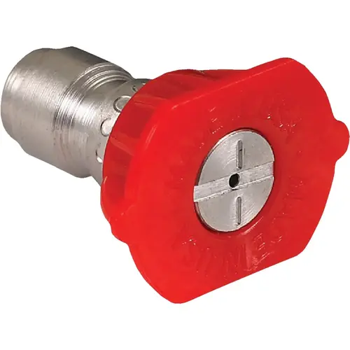 Forney Blasting Spray Nozzle, 0 deg Angle, Quick-Connect, Stainless Steel Red