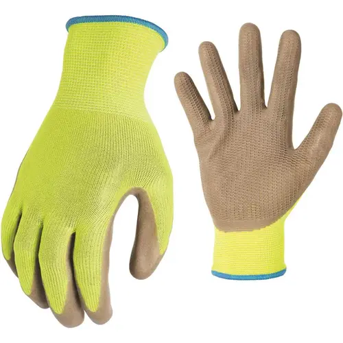 Latex Coated High Visibility Honeycomb Grip Work Gloves - X-Large