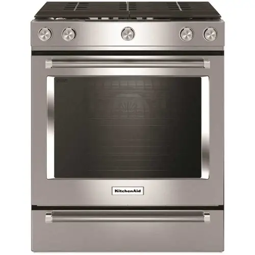 30in 5.8 Cu.ft. 5-Burner Gas Slidein Convection Range,stainless Steel
