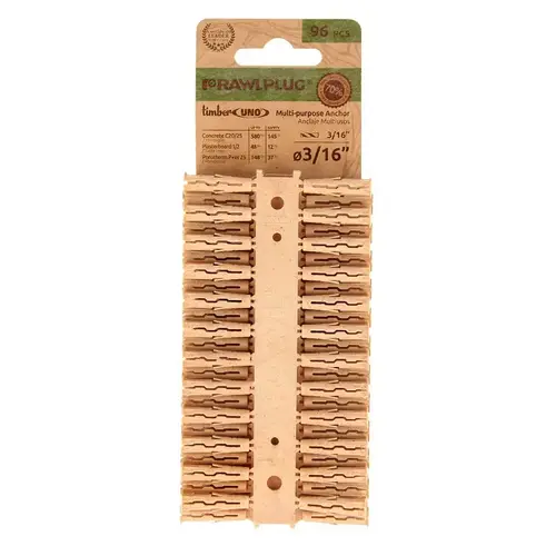 Rawl Uno Series Multi-Purpose Anchor, 1 in L, Polypropylene/Timber