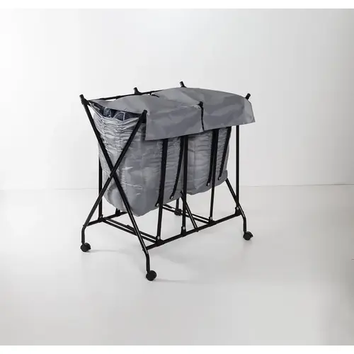 Rolling Bounce Back Hamper, Polycotton, Gray, 30 in W, 33-1/2 in H, 20-1/2 in D