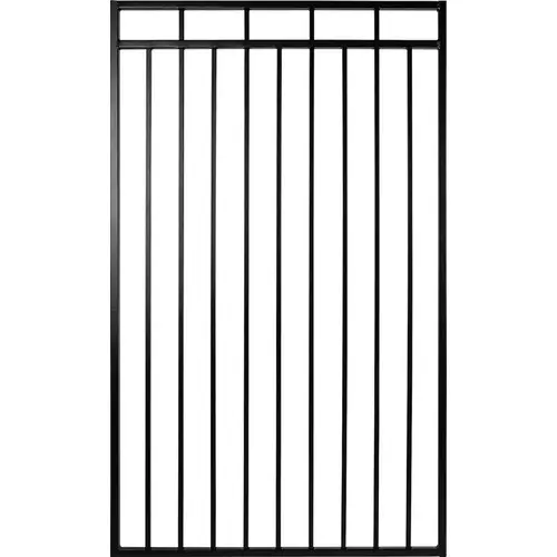 Benitoite Series Flat Top Gate, 45 in W Gate, 68 in H Gate, Steel Frame, Black