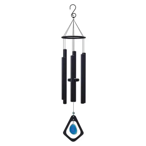 Wind Chime, 5-1/2 in L x 5-1/2 in W x 29 in H Dimensions, Blue Agate