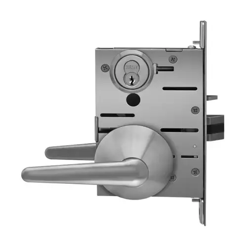 Patient Safety Lever Mortise Storeroom Anti Ligature Lever Left Hand Reverse Less Core Satin Stainless Steel Finish Patient Safety Lever Mortise Storeroom Anti Ligature Lever Left Hand Reverse Less Core Satin Stainless Steel Finish