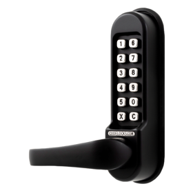 Codelock CL535-BB-BK-MG CL500 Series Heavy Duty Gate Lock, Cylindrical Lever, 535 Mechanical-Digital Lock and Keypad, Passage Set, Back to Back, Marine Grade, BK Black