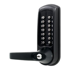 Codelock CL635-BB-BK-MG CL600 Series Heavy Duty Gate Lock, Back to Back, Passage Set, 635 Mechanical Lever and Keypad, Marine Grade, BK Black