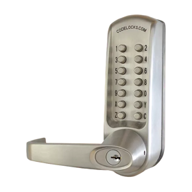 Codelock CL635-BB-BS CL600 Series Heavy Duty Gate Lock, Cylindrical Lever, 630 Mechanical-Digital Lock and Keypad, Passage Set, Back to Back, Grade 1, BS Brushed Steel
