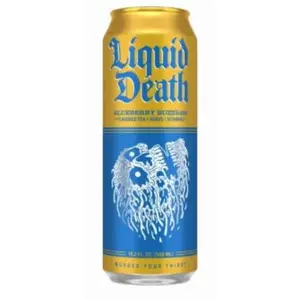 MIDWEST DISTRIBUTION 1700068 Liquid Death Iced Tea, Blueberry Buzzsaw, 19.2 oz Can
