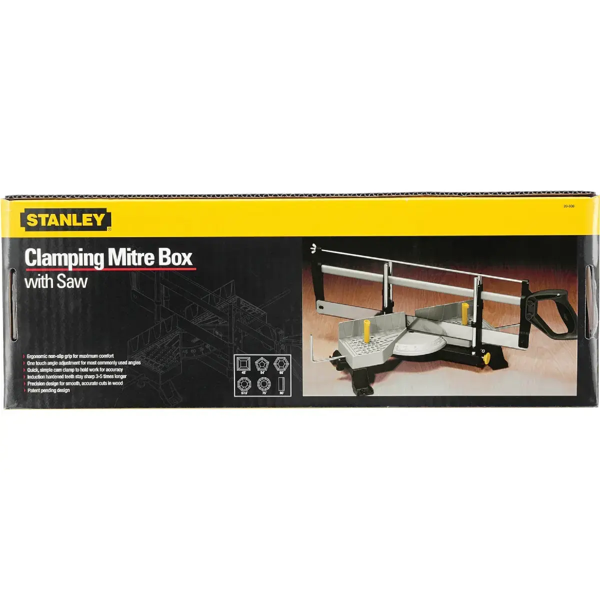 Stanley H36191 Clamping Mitre Box with Saw, 22 in W Cutting, 1-1/2