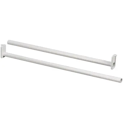 72" - 120" Round Closet Rod S840-306 White Finish 72" - 120" Round Closet Rod S840-306 White Finish