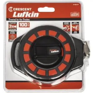 Crescent ST100-07 COLORmaxx Series ST100 Tape Measure, 100 ft L Blade, 3/8 in W Blade, Steel Blade, Plastic Case