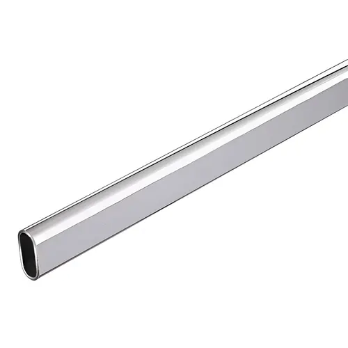 Steel Oval Rods Wardrobe Rod, Steel Material, 19/32" Width, 1-3/16" Height, 4FT Length, 23 Gauge, Chrome Finish