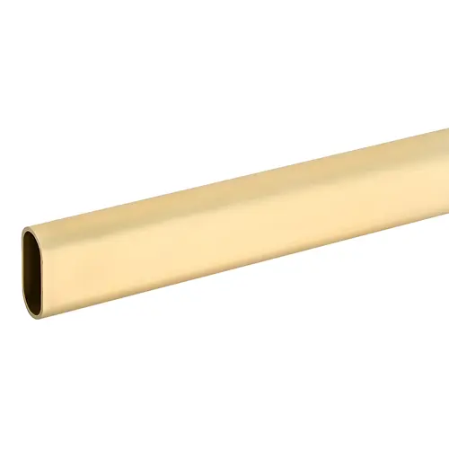 Oval Rod Matte Brass, Aluminum Material, 92"  Length, 1-1/8" Height, 5/8" Width, 1/16" Rod Thickness, Matte Brass Finish
