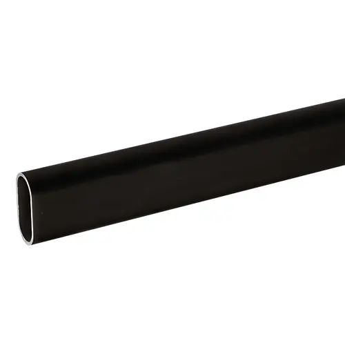 Oval Rod, Aluminum Material, 8FT Length, 1-1/8" Height, 5/8" Width, 16 Gauge, Matte Black Finish