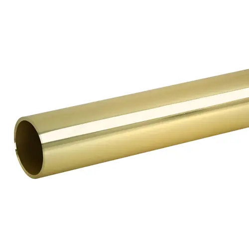 Round Aluminum Rod, 1-5/16" Diameter, 14 Gauge, 8 Ft Length, Brass Finish, Wardrobe And Closet Hardware