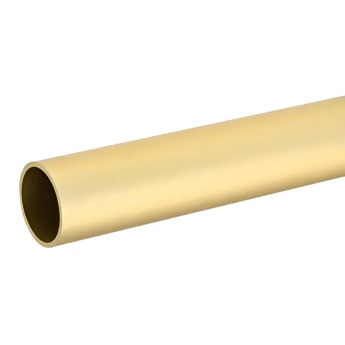 Round Aluminum Rod, Aluminum Material, 1-5/16" Diameter, 8 Ft Length, 14 Gauge, Matte Brass Finish For Closet And Wardrobe