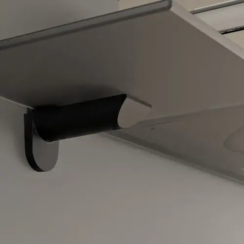 Kaiman Glass and Wood Wall Shelf Support Pair Kaiman Glass and Wood Wall Shelf Support Pair