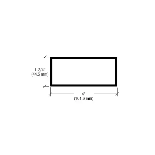 Clear Anodized 4" x 1-3/4" Hollow Tube Extrusion - 24'-2"