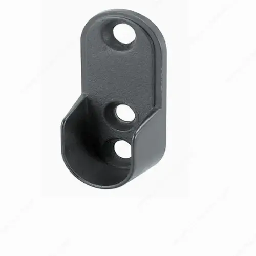 Oval Supports, Zamac Material, Screw Mount, 1-3/4" Height, 25/32" Width, Matte Black Finish