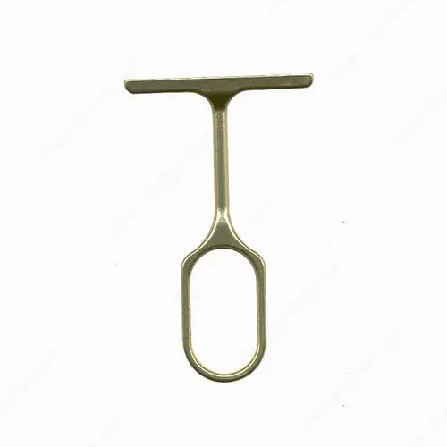 Central Oval Support, Zamac Material, 1-23/32" Width, 2-15/16" Height, Matte Brass Finish