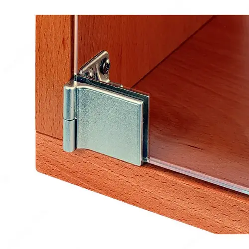 Snap-In Hinge for Glass Door Recessed Within Furniture/Cabinet Pair Nickel Snap-In Hinge for Glass Door Recessed Within Furniture/Cabinet Pair Nickel