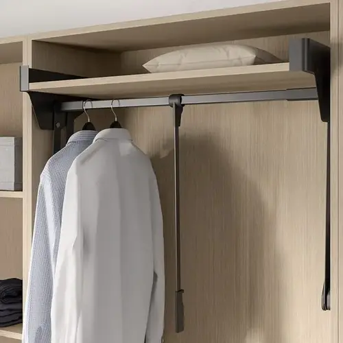CONERO TOP Pull-Down Closet Rod with Upper Shelf CONERO TOP Pull-Down Closet Rod with Upper Shelf