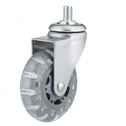 Contemporary Clear White/Gray Stem Furniture Caster - Threaded Stem Contemporary Clear White/Gray Stem Furniture Caster - Threaded Stem