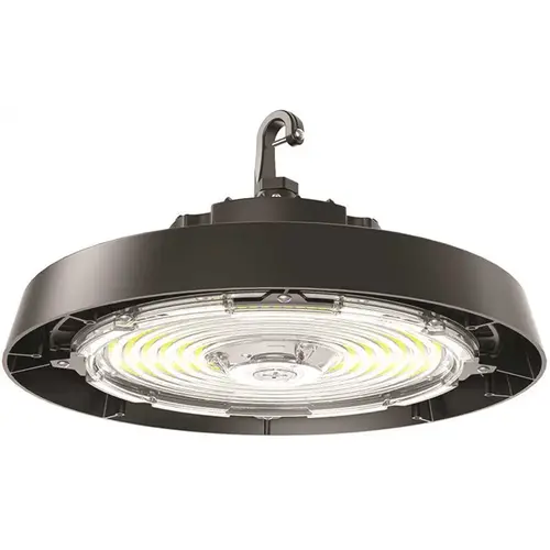 400-Watt 11" Round Integrated LED Black High Bay Light 13500-22500 Lumens