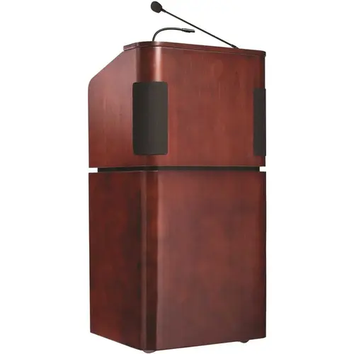 National Public Seating Sound Lectern Combo, Mahogany