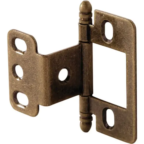 Decorative Butt Hinge, Partial Wrap, Non-Mortise, Ball Finial For inset face frame doors, Antique brass Decorative Butt Hinge, Partial Wrap, Non-Mortise, Ball Finial For inset face frame doors, Antique brass