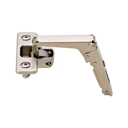 Pie-Cut Corner Hinge, Salice, 70 degree Opening Angle, Self Close, Nickel-Plated cup fixing: For screw fixing, Rapido mounting, model C27YA99 Nickel plated