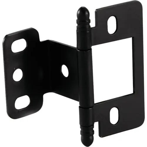Decorative Butt Hinge, Partial Wrap, Non-Mortise, Ball Finial For inset face frame doors, Black