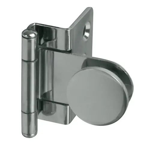 Glass Door Hinge, 180 degree Opening Angle, 6 mm Glass Door mounting with glass drilling, Chrome plated